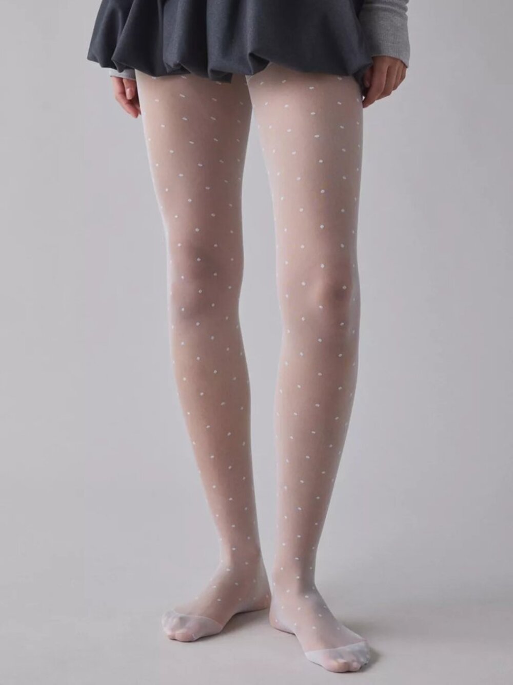 NWT Mini Polka Dot Print Semi-Sheer Light Blue Tights